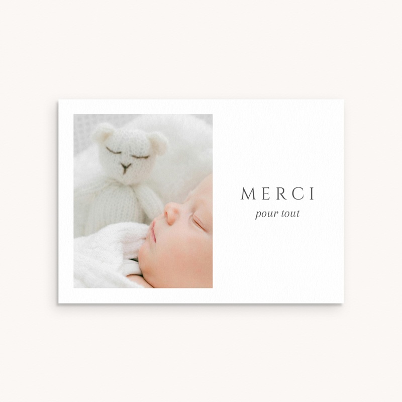 Carte de Remerciement Naissance Premier cliché