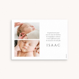 Carte de Remerciement Naissance Premier cliché pas cher