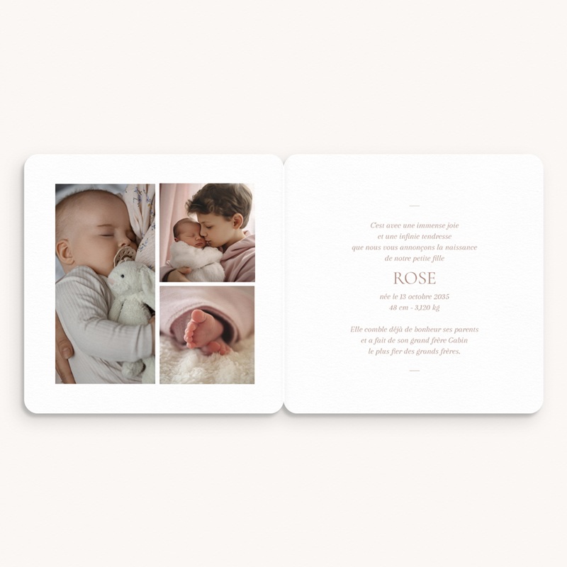 Faire-part de Naissance Écrin de douceur pas cher