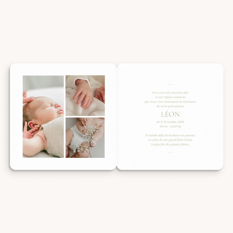 Faire-part de Naissance Écrin de douceur II pas cher
