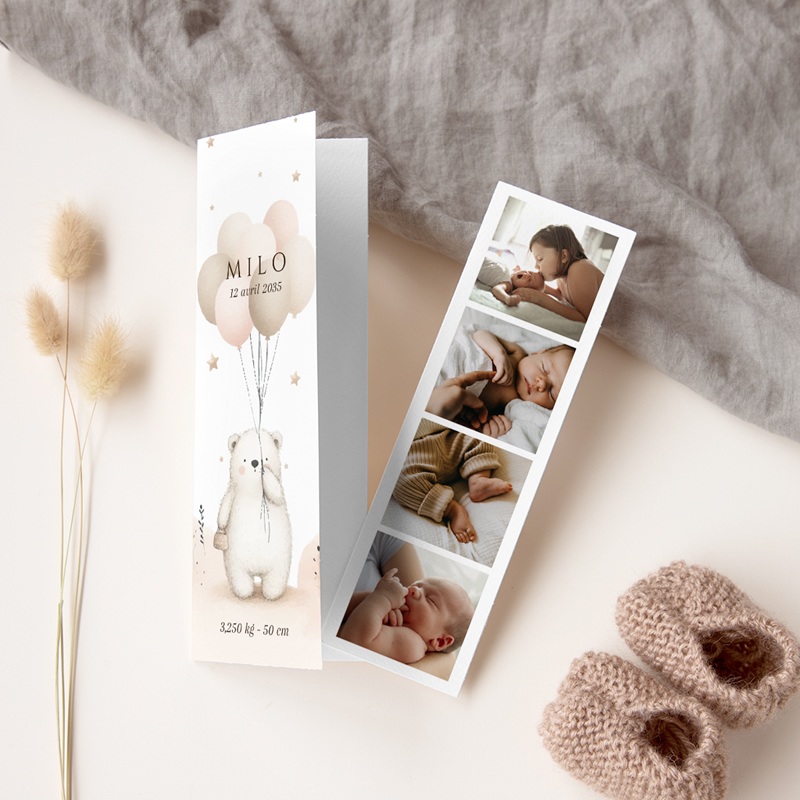 Faire-part de Naissance Douce envolée gratuit