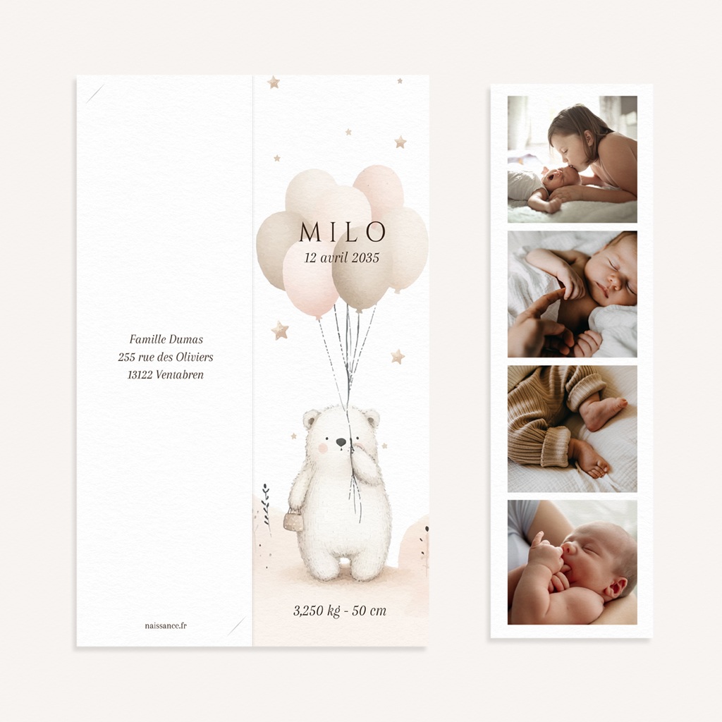 Faire-part de Naissance Douce envolée