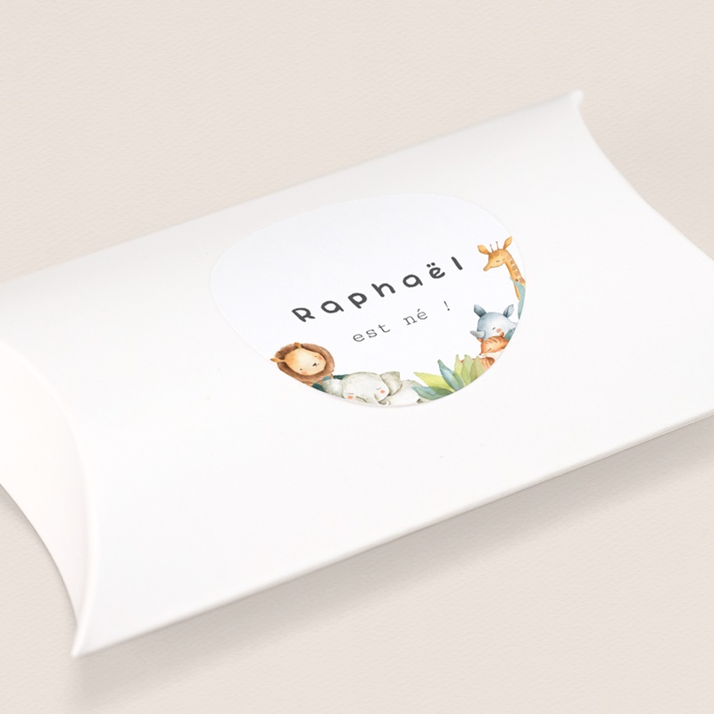 Sticker Enveloppe Naissance Les Amis de la Jungle