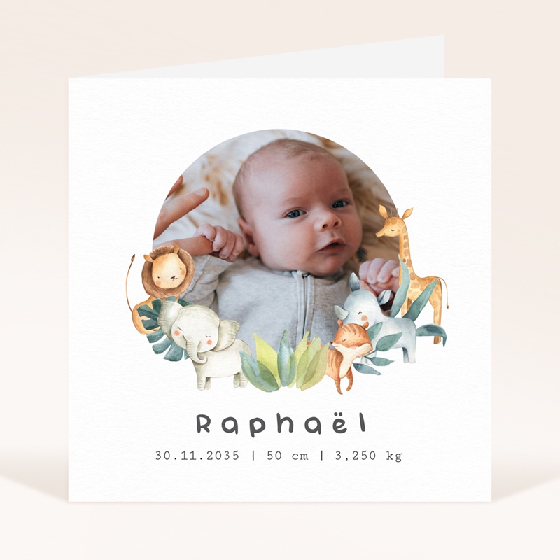 Faire-part de Naissance Les Amis de la Jungle