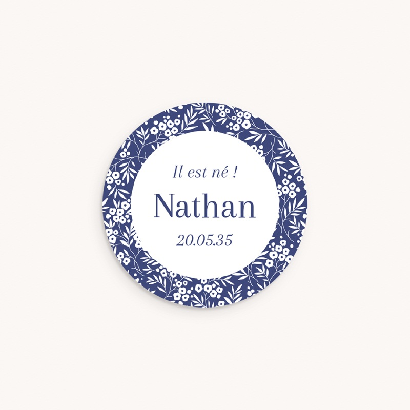 Sticker Enveloppe Naissance Écrin Fleuri