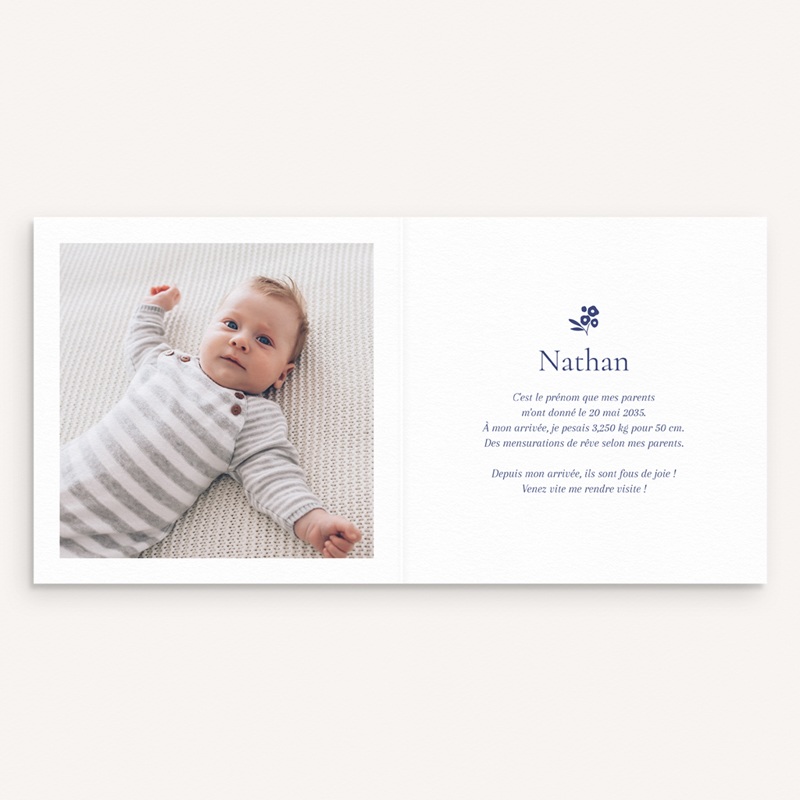 Faire-part de Naissance Écrin Fleuri pas cher