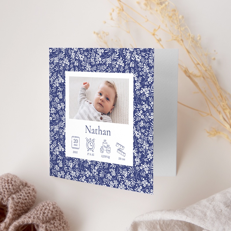 Faire-part de Naissance Écrin Fleuri gratuit