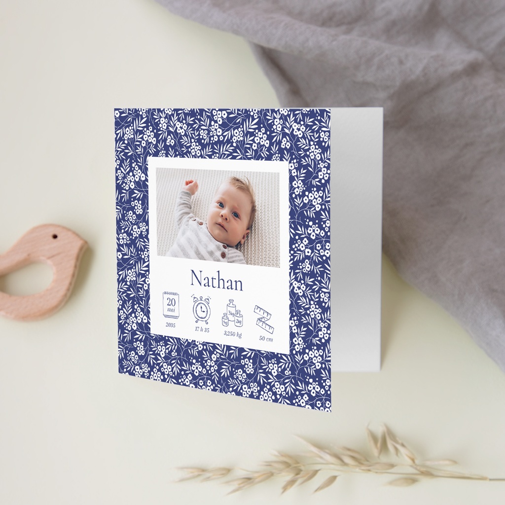 Faire-part de Naissance Écrin Fleuri