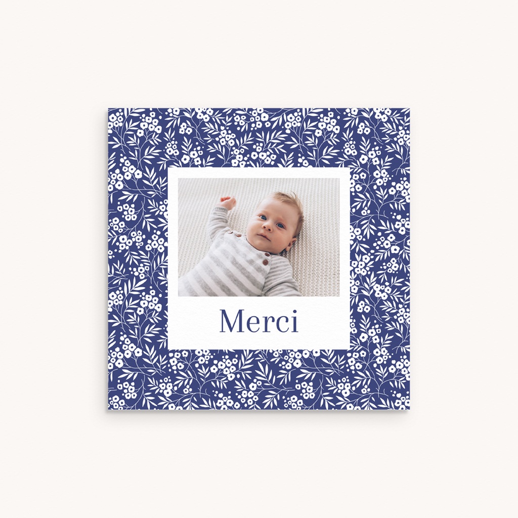 Carte de Remerciement Naissance Écrin Fleuri