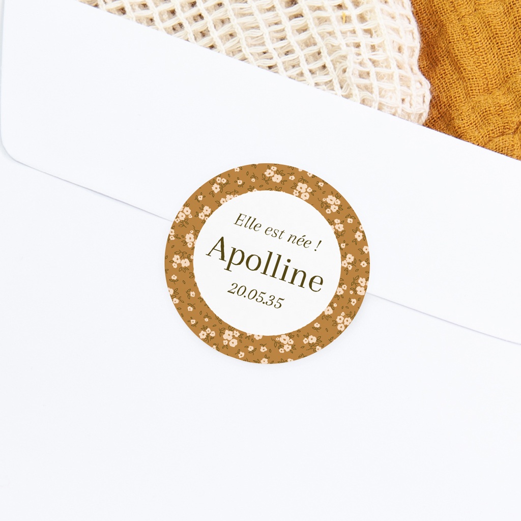 Sticker Enveloppe Naissance Petit Jardin Liberty gratuit