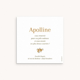 Carte de Remerciement Naissance Petit Jardin Liberty pas cher