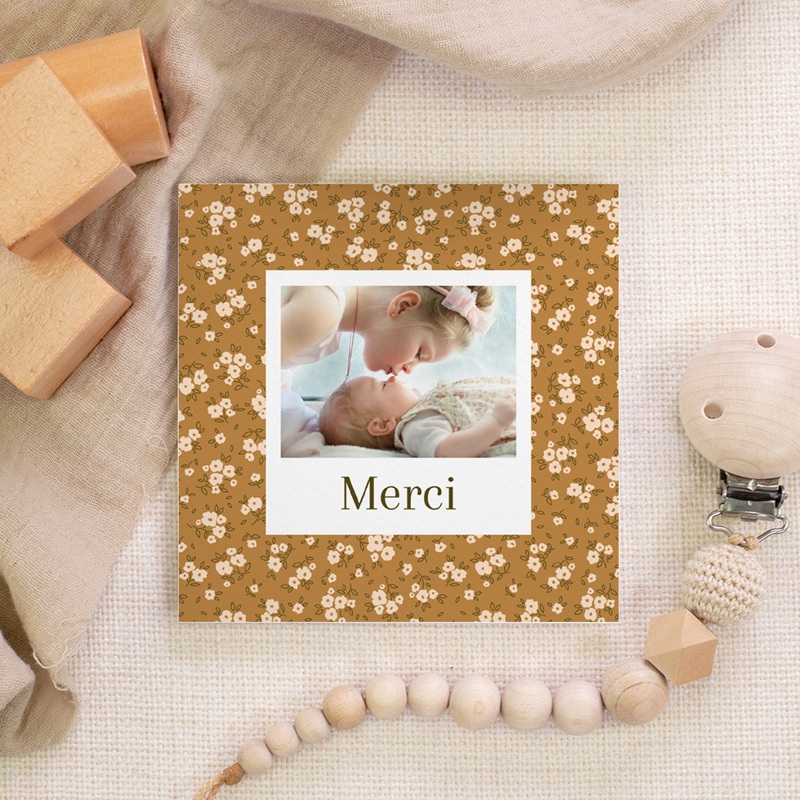 Carte de Remerciement Naissance Petit Jardin Liberty gratuit