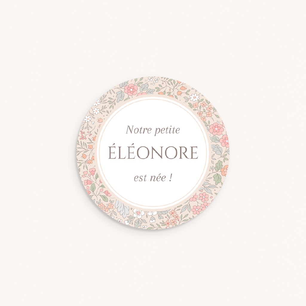 Sticker Enveloppe Naissance Douce Symphonie Florale