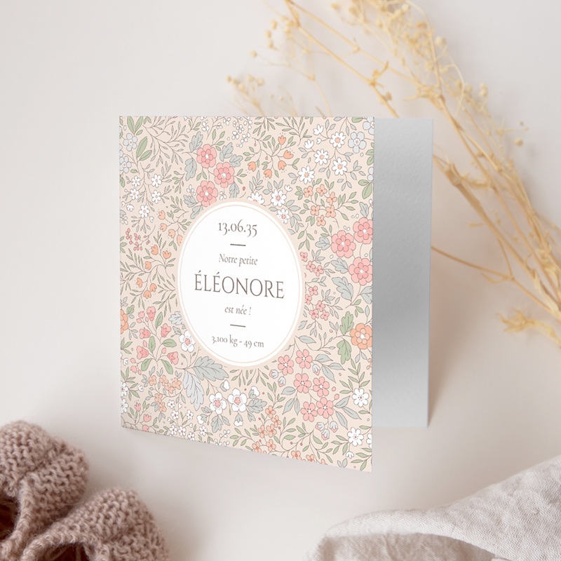 Faire-part de Naissance Douce Symphonie Florale gratuit