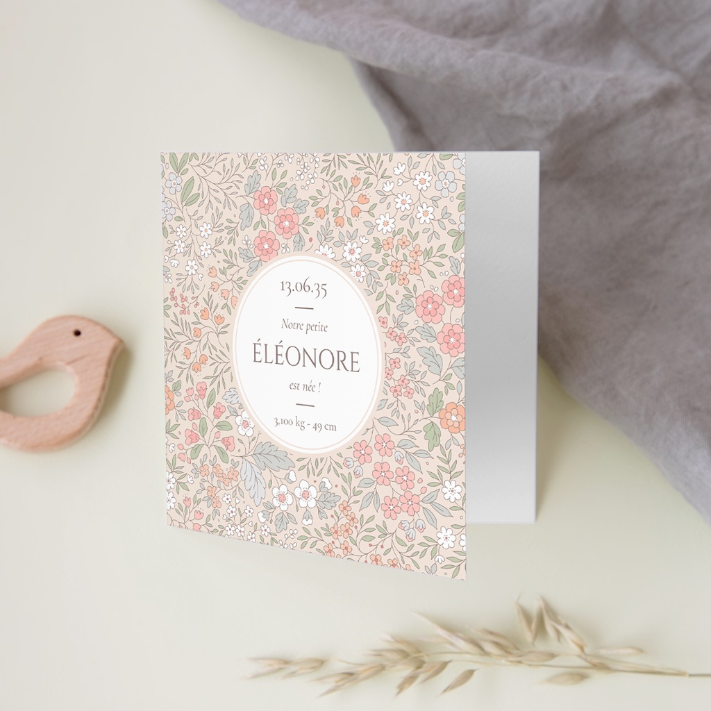 Faire-part de Naissance Douce Symphonie Florale