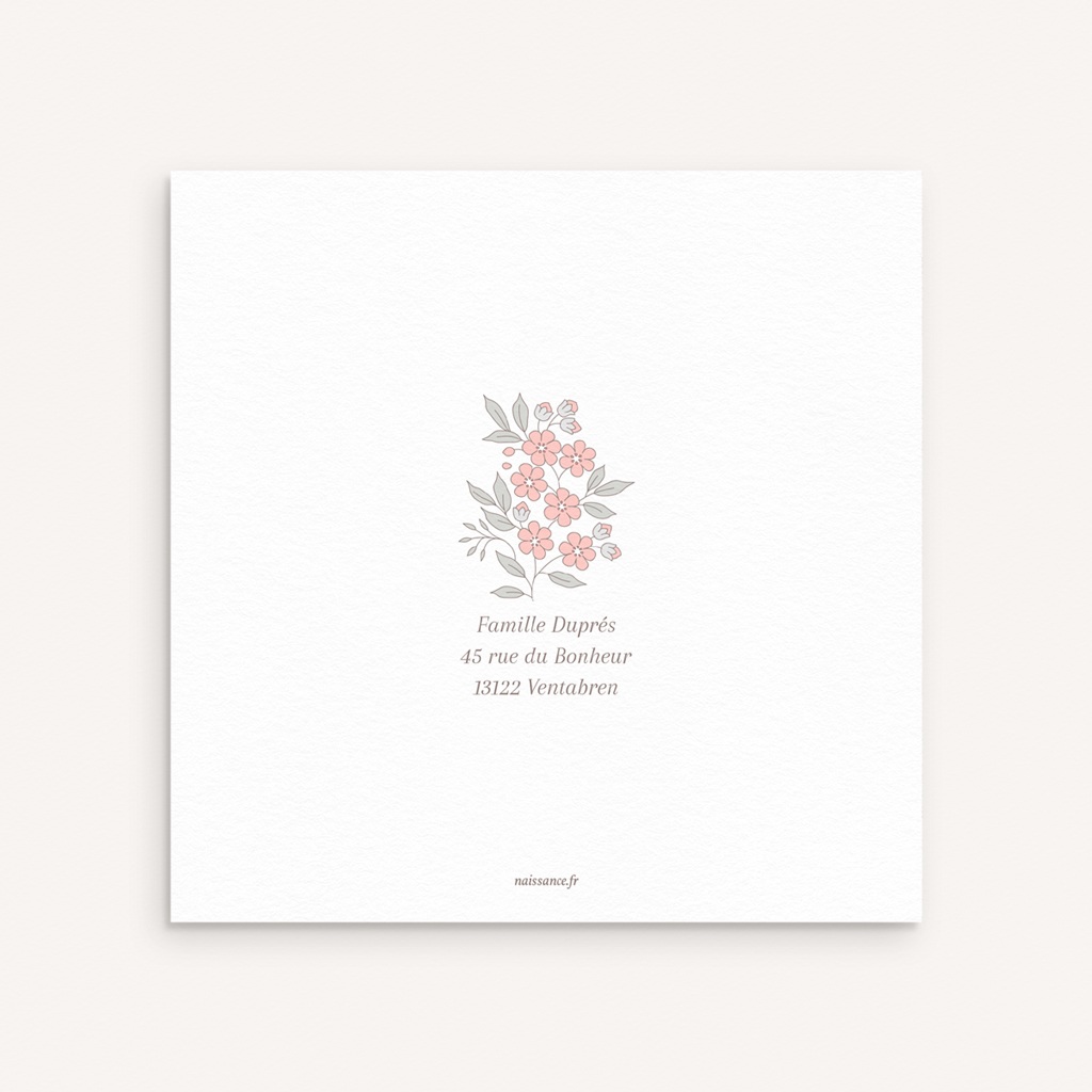 Faire-part de Naissance Douce Symphonie Florale