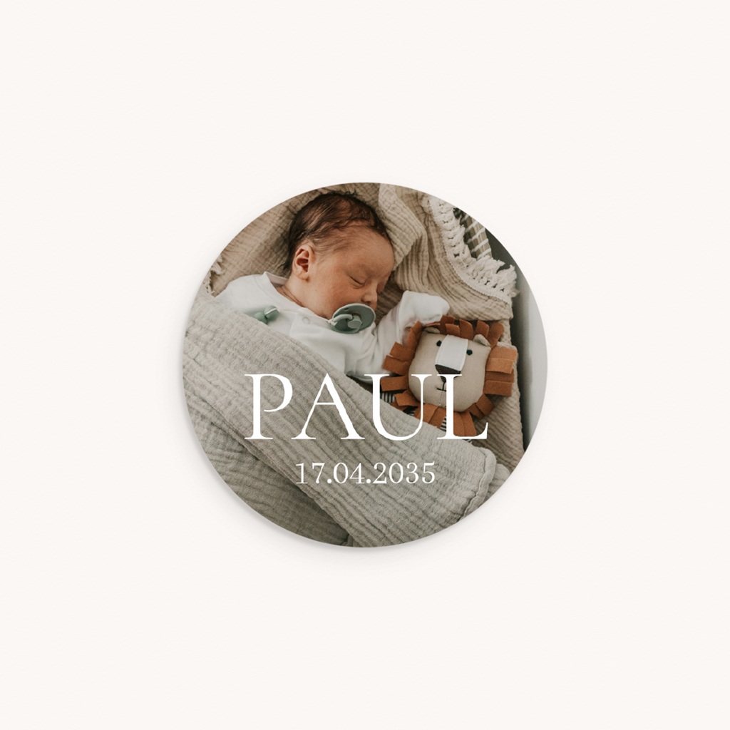 Sticker Enveloppe Naissance Portrait Précieux