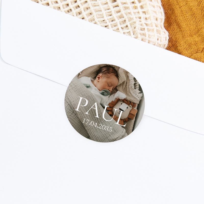 Sticker Enveloppe Naissance Portrait Précieux gratuit