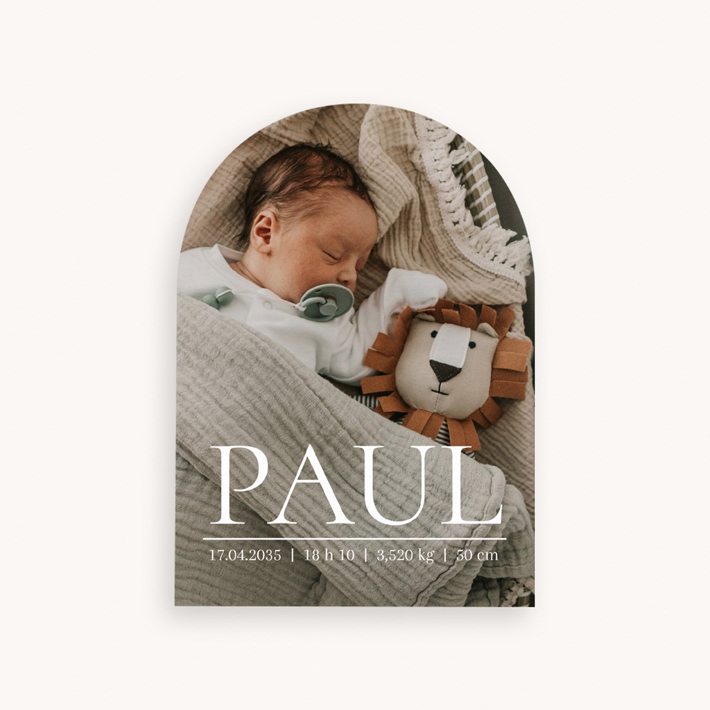 Faire-part de Naissance Portrait Précieux