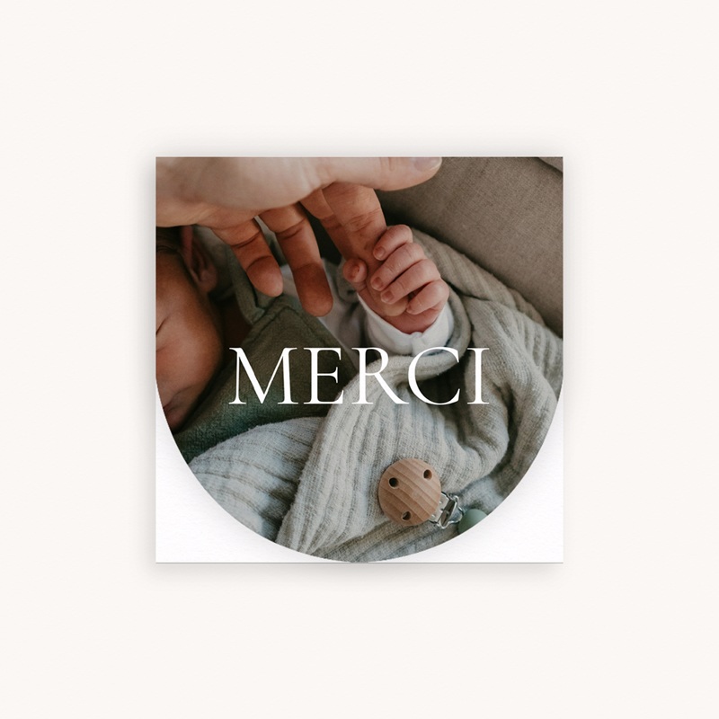 Carte de Remerciement Naissance Portrait Précieux