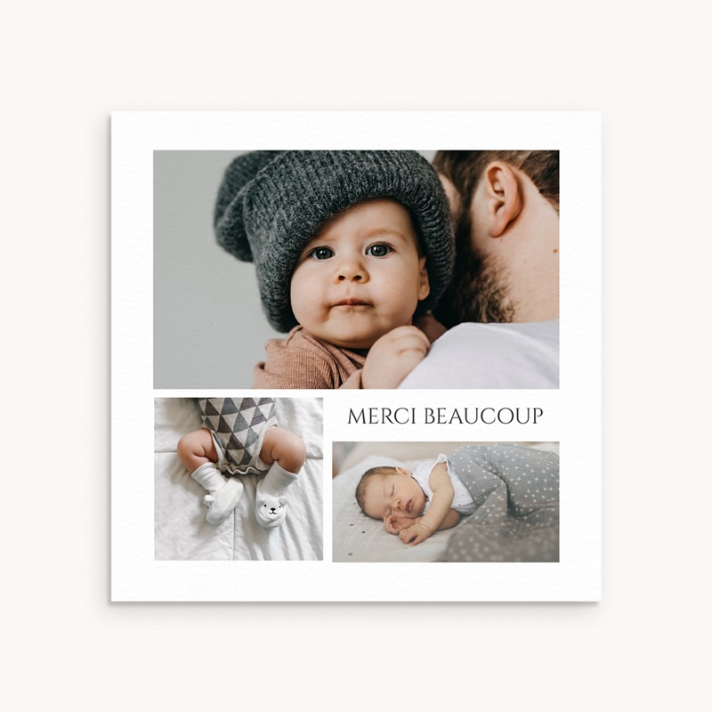 Carte de Remerciement Naissance Cadre de tendresse