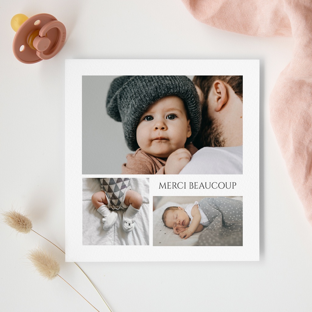 Carte de Remerciement Naissance Cadre de tendresse gratuit