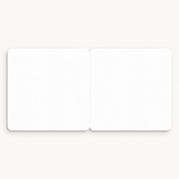 Faire-part de Naissance Do It Yourself Carré double volet, coins arrondis, étiquette ronde pas cher