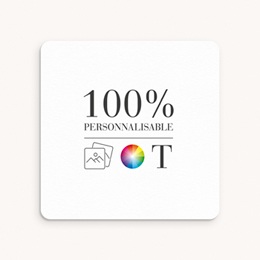Faire-part de Naissance Do It Yourself Carré double volet, coins arrondis, étiquette ronde