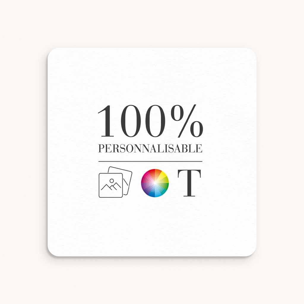 Faire-part de Naissance Do It Yourself Carré double volet, coins arrondis, étiquette ronde