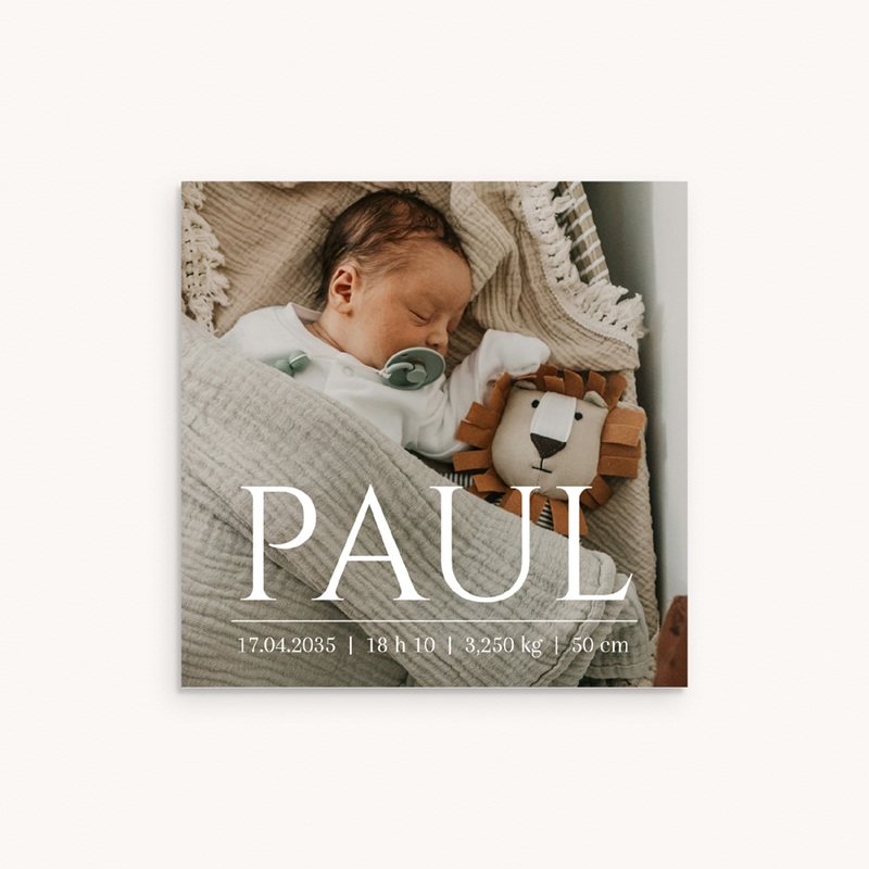 Faire-part de Naissance Portrait Précieux