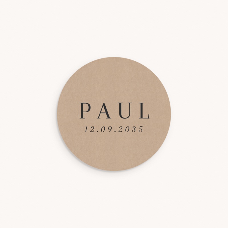 Sticker Enveloppe Naissance classique photographique kraft