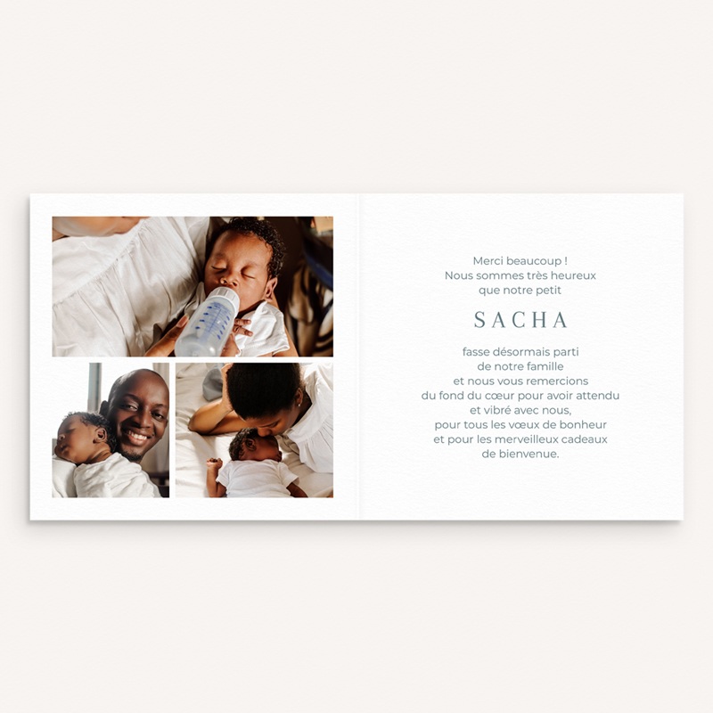 Carte de Remerciement Naissance Tout en Tendresse II pas cher