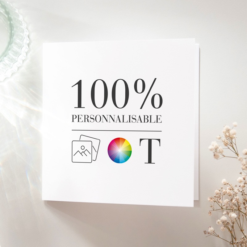 Faire-part de Naissance Do It Yourself Carré double volet 14,4 x 14,4 cm
