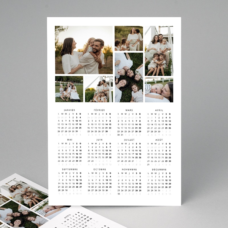 Calendrier personnalisé Une Année de Sourires A3 portrait pas cher