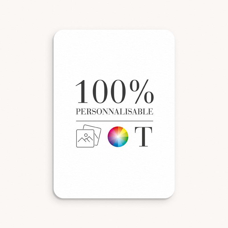 Faire-part de Baptême Do It Yourself Baptême Rectangle portrait bords arrondis