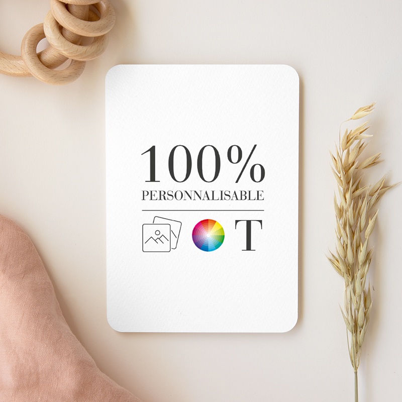 Faire-part de Baptême Do It Yourself Baptême Rectangle portrait bords arrondis gratuit