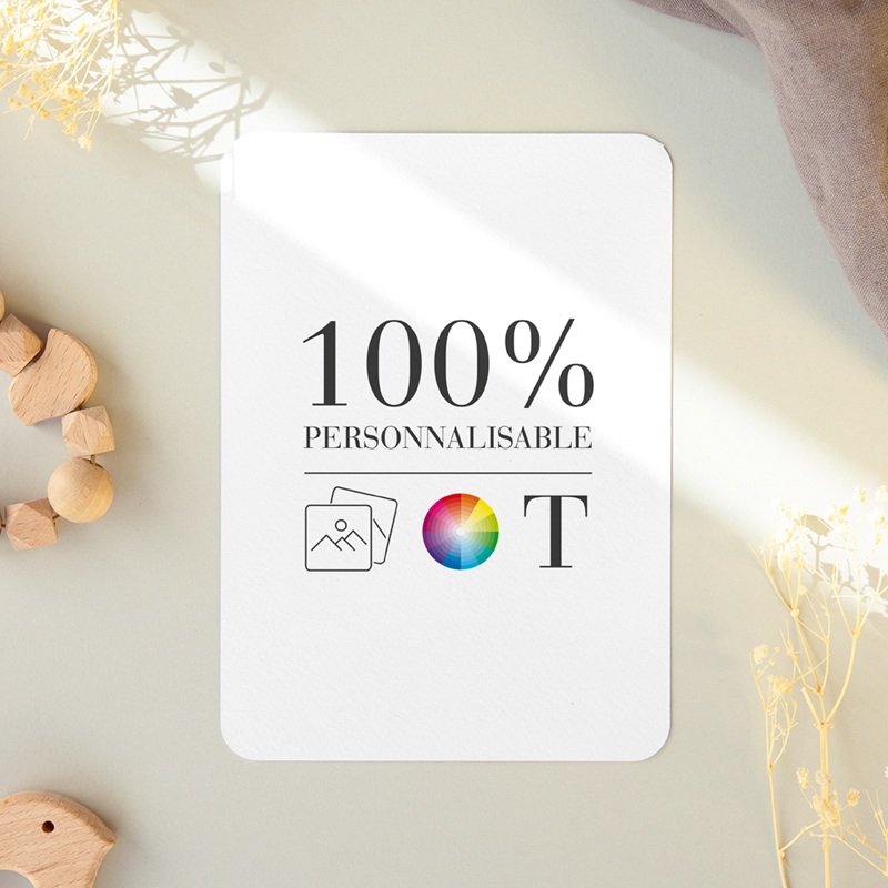 Faire-part de Baptême Do It Yourself Baptême Rectangle portrait bords arrondis