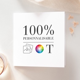 Faire-part de Baptême Do It Yourself Baptême Carré double volet 14,4 x 14,4 cm