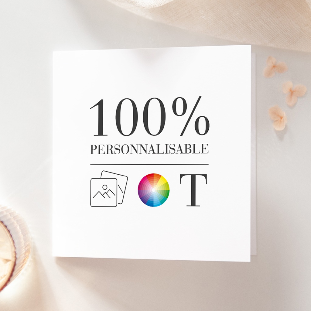 Faire-part de Baptême Do It Yourself Baptême Carré double volet 14,4 x 14,4 cm