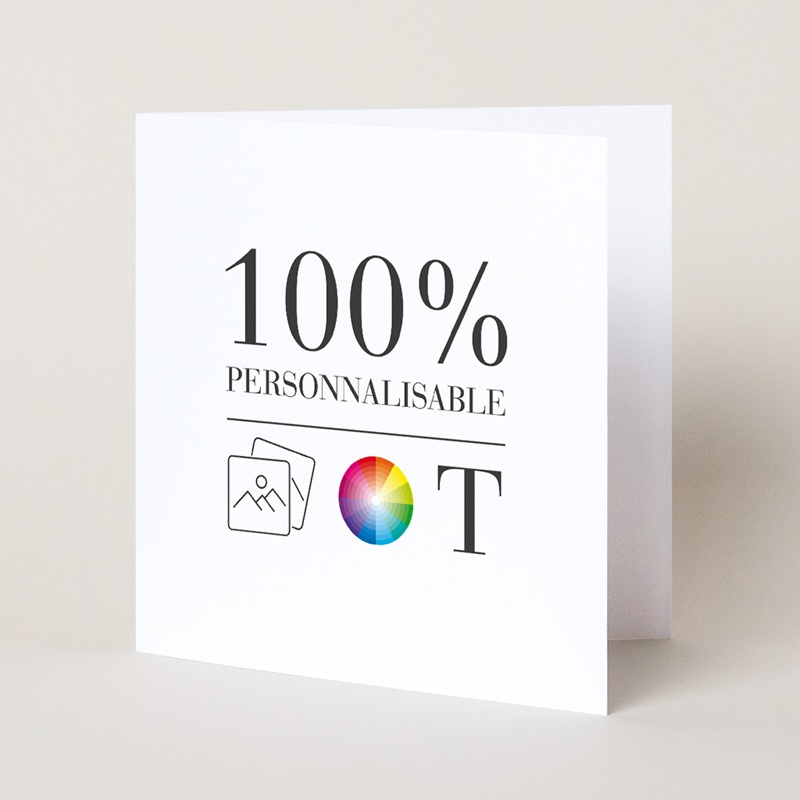 Faire-part de Baptême Do It Yourself Baptême Carré double volet 14,4 x 14,4 cm pas cher