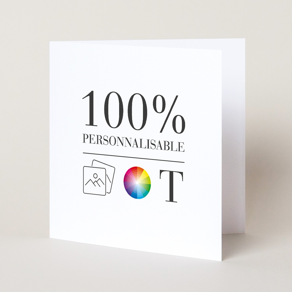 Faire-part de Baptême Do It Yourself Baptême Carré double volet 14,4 x 14,4 cm pas cher