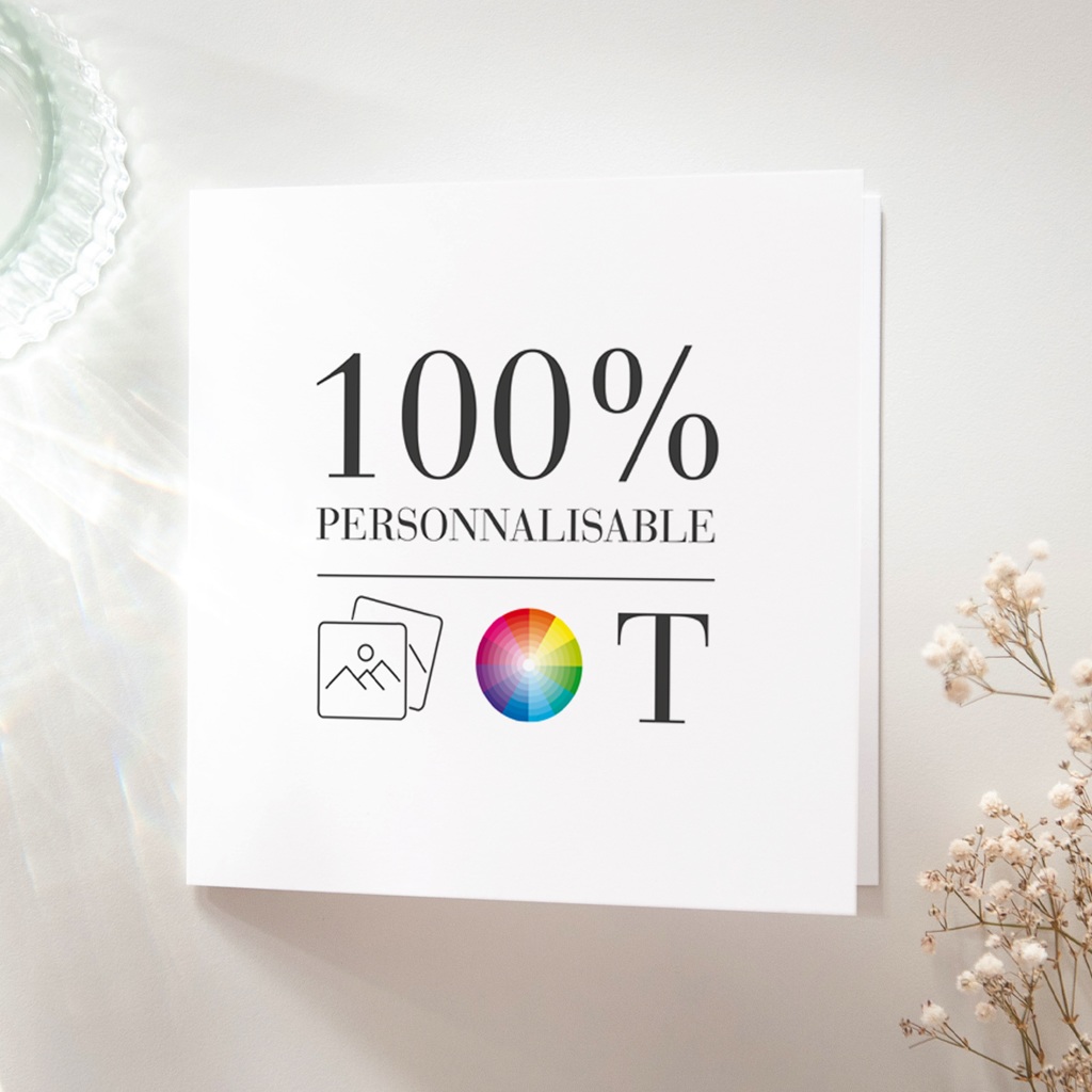 Faire-part de Baptême Do It Yourself Baptême Carré double volet 14,4 x 14,4 cm