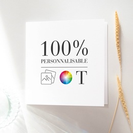 Faire-part de Baptême Do It Yourself Baptême Carré double volet 14,4 x 14,4 cm