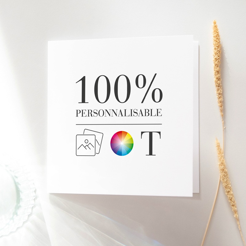 Faire-part de Baptême Do It Yourself Baptême Carré double volet 14,4 x 14,4 cm