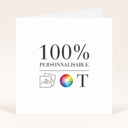 Faire-part de Baptême Do It Yourself Baptême Carré double volet 13 x 13 cm