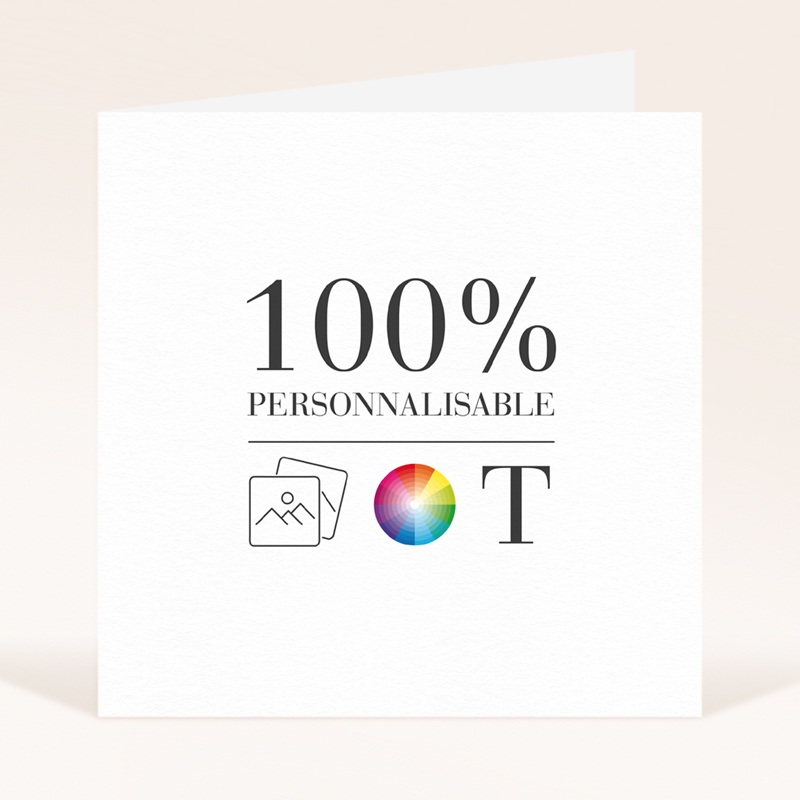 Faire-part de Baptême Do It Yourself Baptême Carré double volet 13 x 13 cm