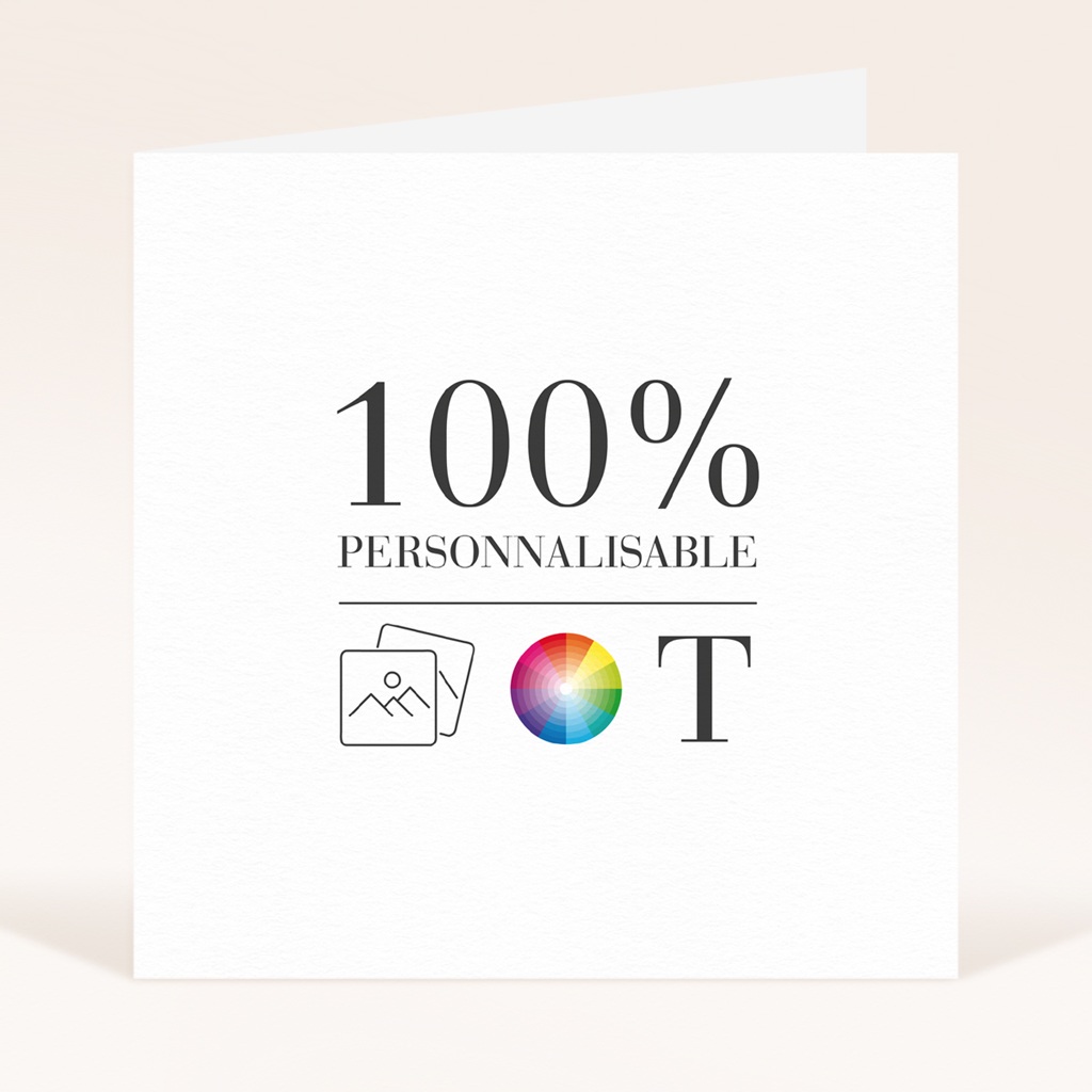 Faire-part de Baptême Do It Yourself Baptême Carré double volet 13 x 13 cm