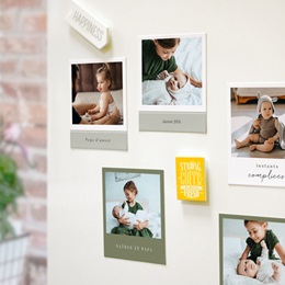 Magnet photo personnalisé Les petits cœurs de papa pas cher