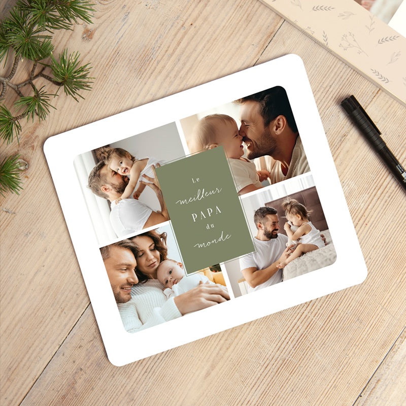 Tapis de souris personnalisé Les petits cœurs de papa gratuit