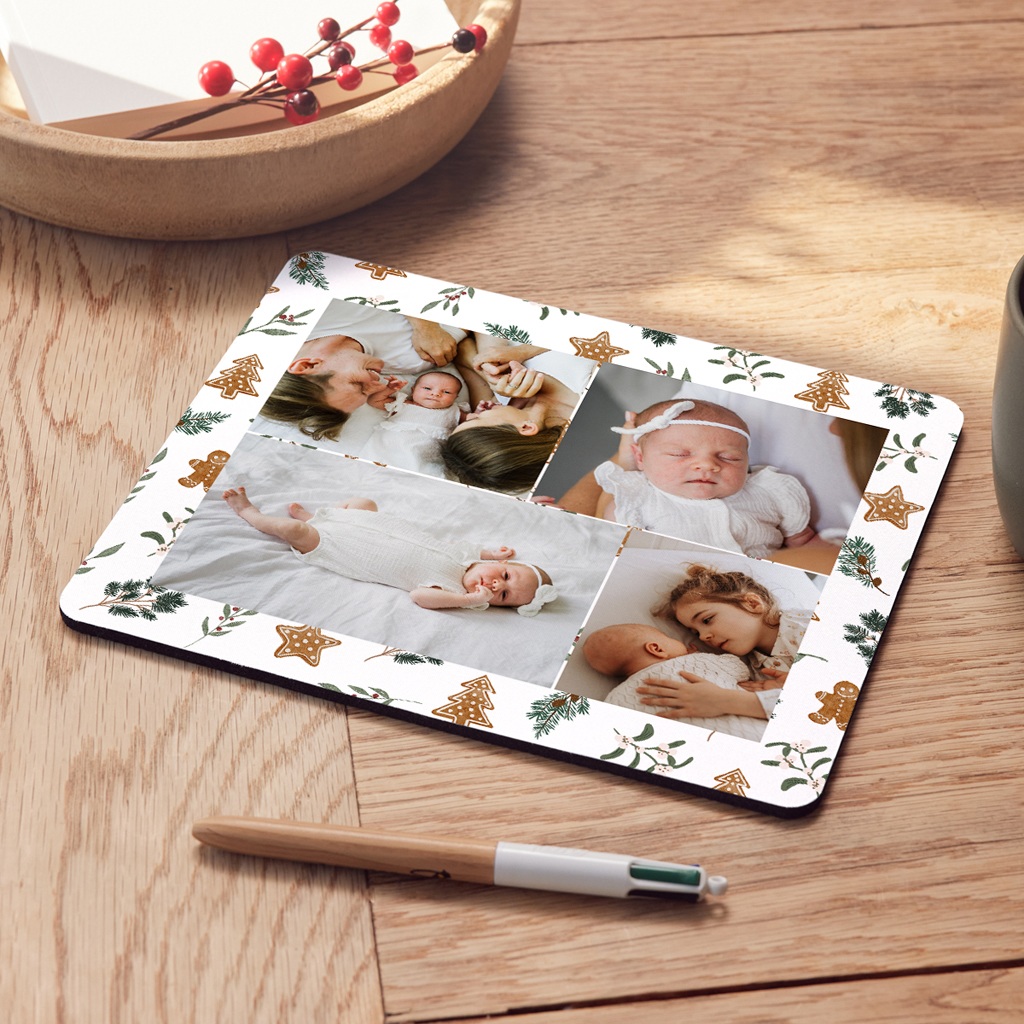 Tapis de souris personnalisé Les sablés sous le sapin